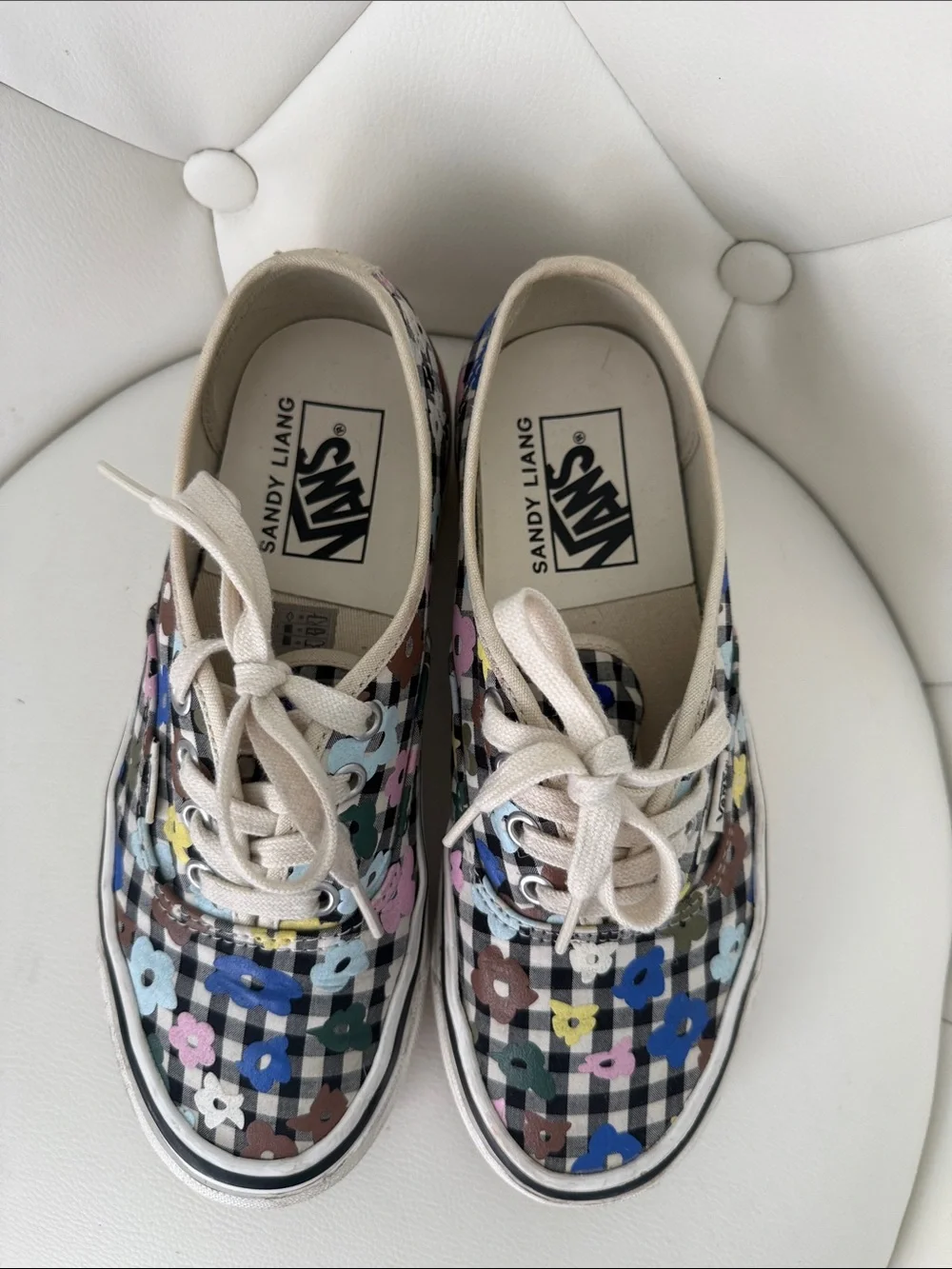 VANS X SANDY LIANG W7.5 Floral Check Plaid Sneakers - Multicolor - Picture 5 of 16
